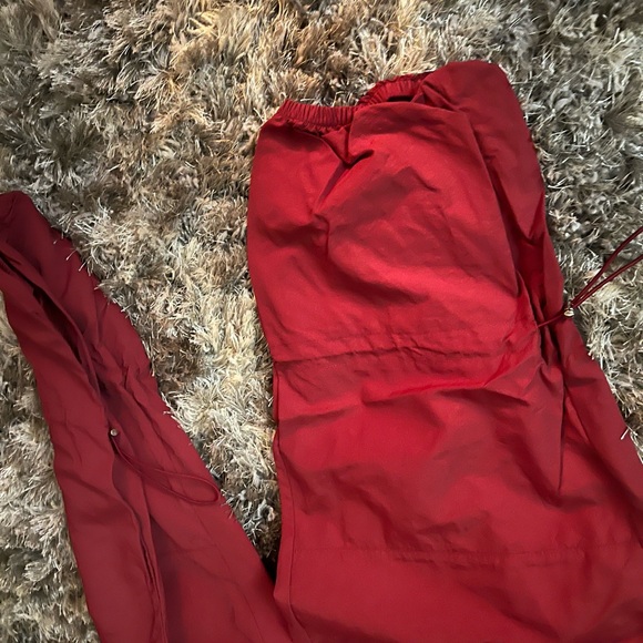 Red Drawstring Jacket Hem - Picture 4 of 4